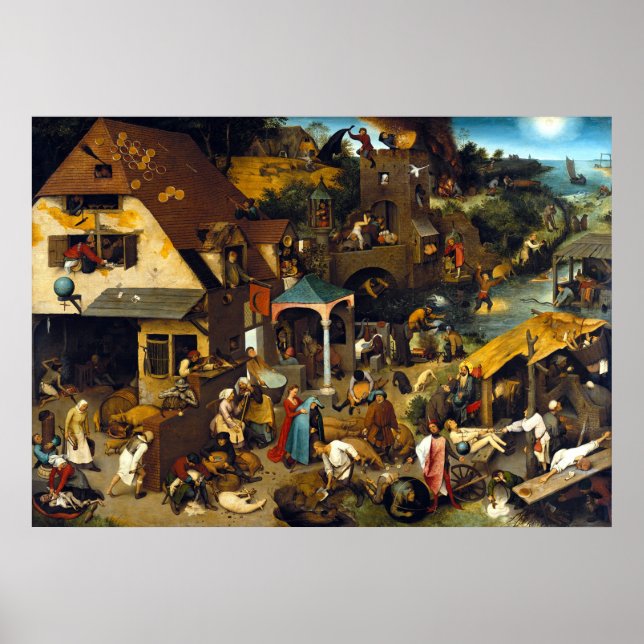 Poster Pieter Brueghel Proverbes de Nétherlandise (Devant)