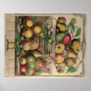 Poster Pieter Casteels, douze mois de fruits, mars