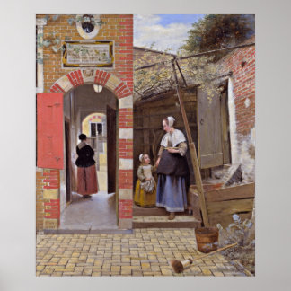 Poster Pieter de Hooch - Cour d'une maison à Delft