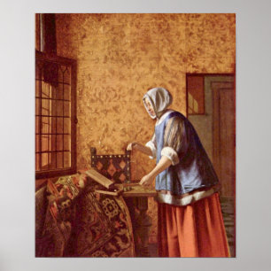 Poster Pieter de Hooch - Die Goldwagerin