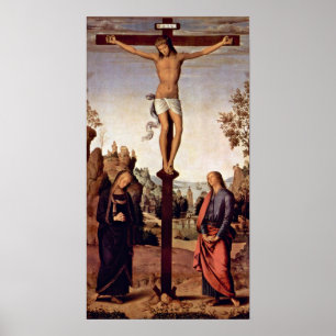 Poster Pietro Perugino - Crucifixion avec Marie