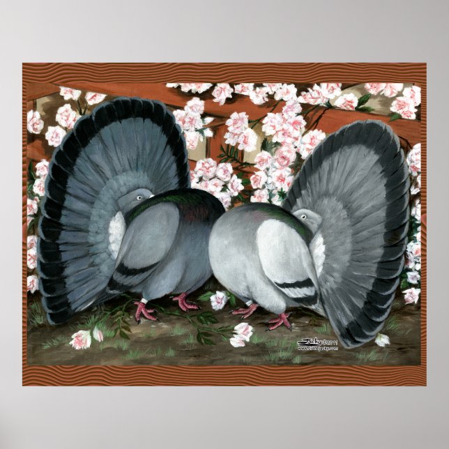 Poster Pigeons fantastiques jumelés (Devant)