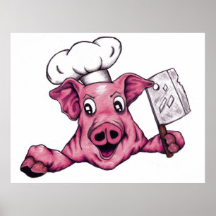 Poster Piggy le maniaque hamicidique, cochon de dessin an