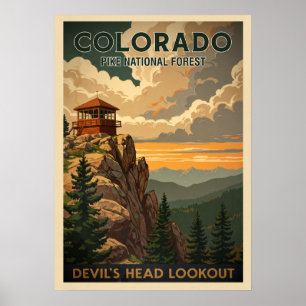 Poster Pike National Forest - Devil's Head Outlook V01