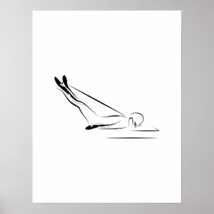 Poster Pilates - cercles de jambes sur le réformateur