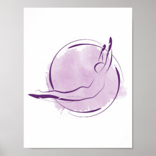 Poster Pilates de plongée de cygne Pose Pilates minimaux