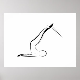 Poster Pilates Pose une épine courte sur le réformateur