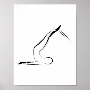 Poster Pilates Pose une épine courte sur le réformateur
