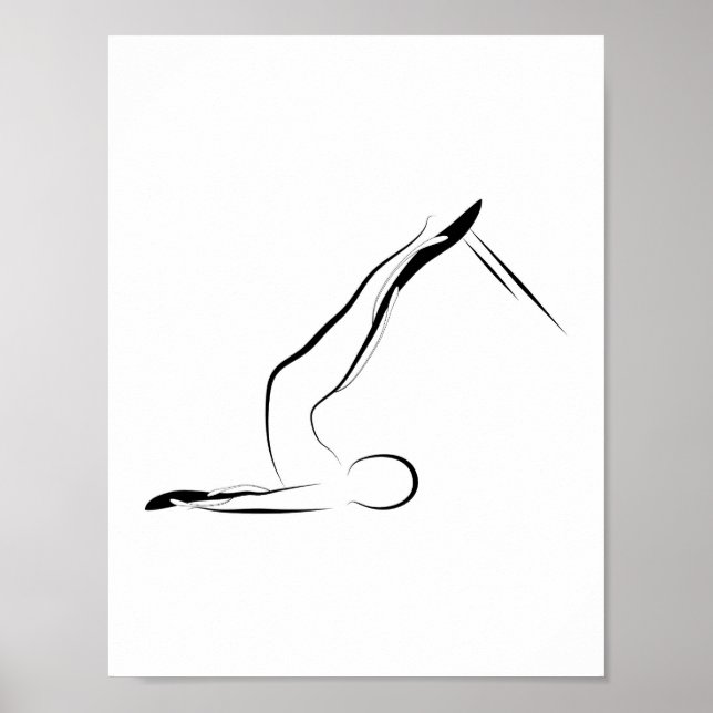 Poster Pilates Pose une épine courte sur le réformateur (Devant)