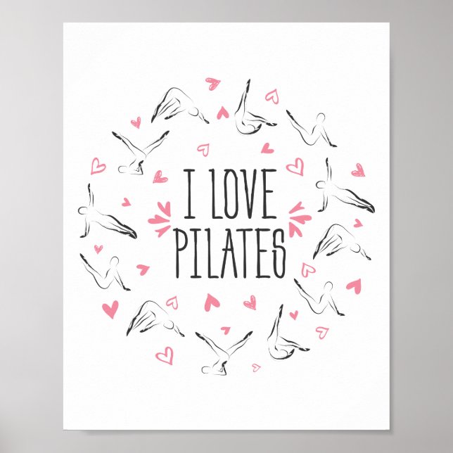 Poster Pilates Poses en forme de cercle I LOVE PILATES (Devant)