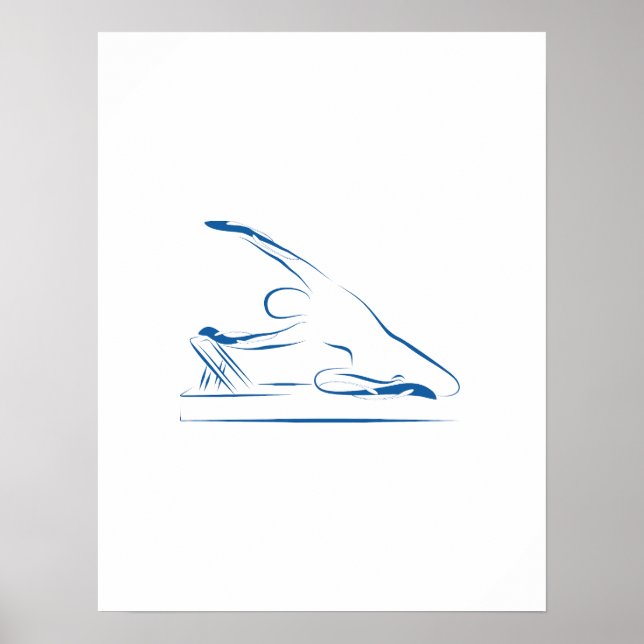 Poster Pilates - sirène sur le bleu réformateur (Devant)