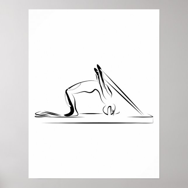 Poster Pilates - tête de tête sur l'affiche du réformateu (Devant)