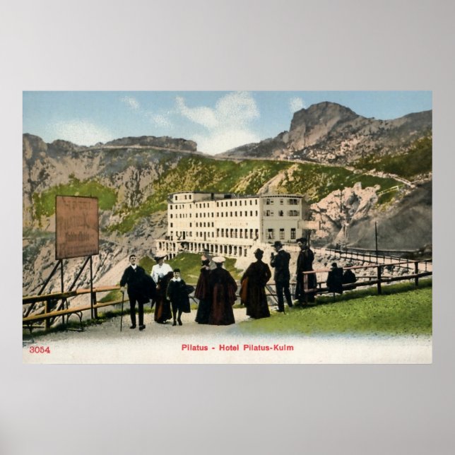 Poster Pilatus Kulm belle époque Alpes suisses (Devant)