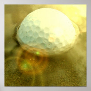 Poster Pile de boule de golf dans la copie de boue