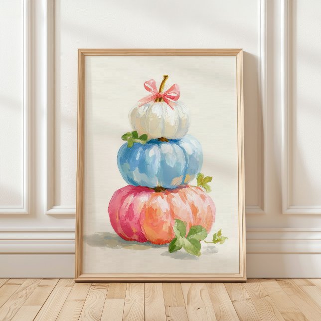 Poster Pile de Citrouille Whimsical Fall Pastel (Créateur téléchargé)