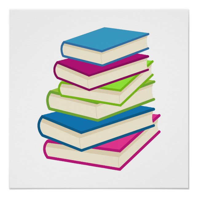 Poster Pile De Livres Colorés (Devant)