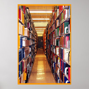 Poster Piles de bibliothèque