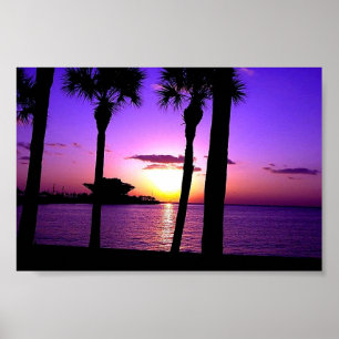 Poster Pilier de St Petersburg - coucher du soleil