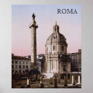 Poster Pilier de Trajan à Rome (vers 1900)