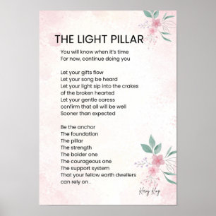 Poster Pilier Lumière - Éveiller Poème Poème Poésie