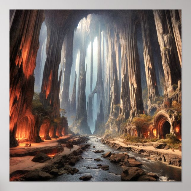 Poster Piliers et personnes (Devant)