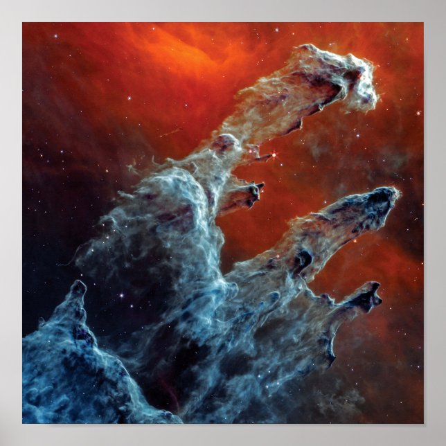 Poster Piliers JWST de la NASA de création Mid Infrarouge (Devant)
