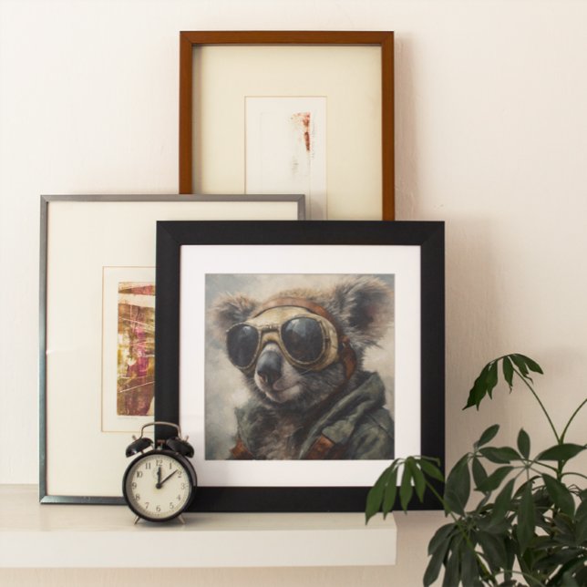 Poster Pilote Australien Koala Aviateur Art Aquarelle Rét (Créateur téléchargé)