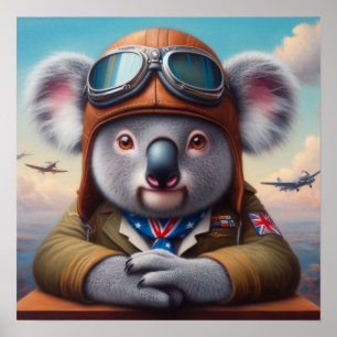 Poster Pilote d'avion Koala