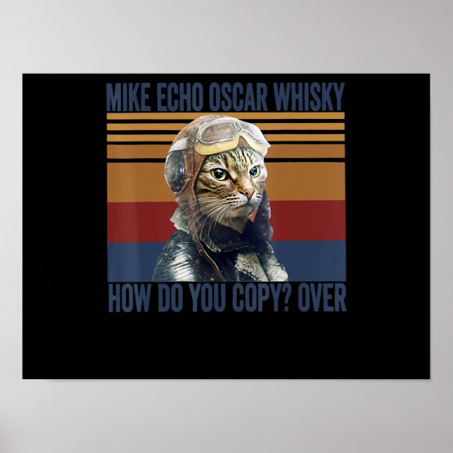 Poster Pilote de chat Mike Echo Oscar Whisky Costume cade (Devant)