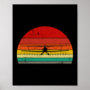 Poster Pilote de Sunset AG rétro-rétro-duster de culture 