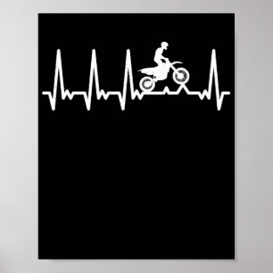 Poster Pilote motocross à battement de coeur