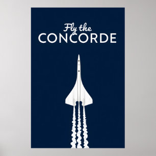 Poster Piloter l'avion à réaction supersonique Concorde e
