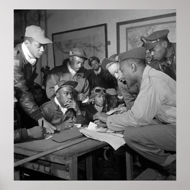 Poster Pilotes du 332e groupe de chasseurs Tuskegee (Devant)