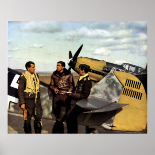 Poster Pilotes ME-109 allemands de 2ÈME GUERRE MONDIALE