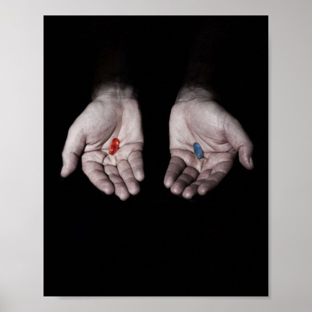 POSTER PILULE ROUGE MATRICE OU PILULE BLEU (Devant)