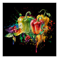 Piment & Bell Peppers Splatter Art