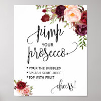 Pimp your prosecco marsala floral pancarte de douc