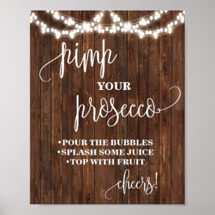 Poster Pimp your Prosecco Western Bridal Shower Mariage