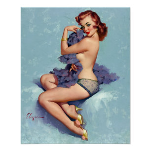 Poster Pin de beauté à tête rouge vers le haut