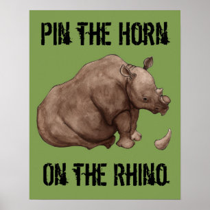 Poster Pin le klaxon sur l'affiche de rhinocéros