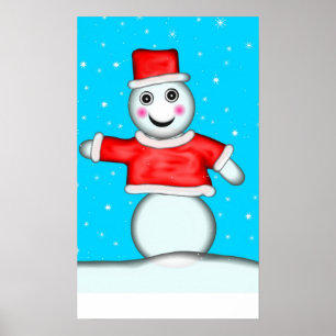 Poster Pin le nez sur le jeu de bonhomme de neige