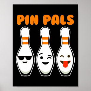 Poster Pin Pals Cute Funny Bowling