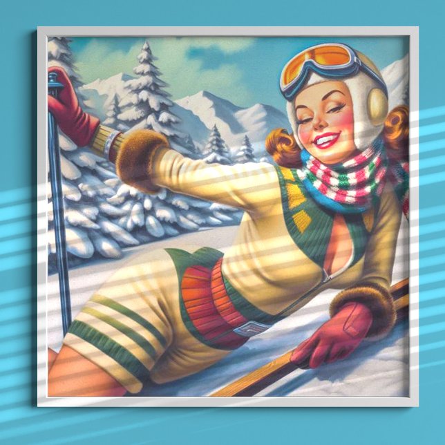 Poster Pin Ski Vintage (Créateur téléchargé)