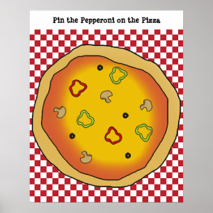 Poster Pin the Pepperoni on the Pizza Game
