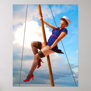 Poster Pin-up de fille de marin