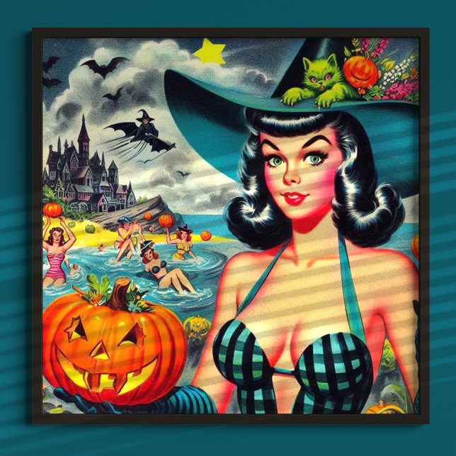 Poster Pin-up Halloween vintage (Créateur téléchargé)