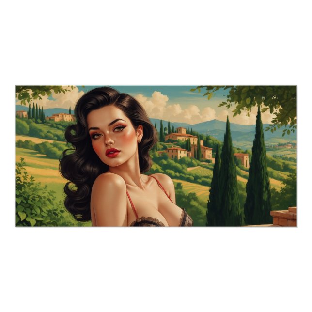 Poster Pin-up Italiana in der Toskana (Vorderseite)