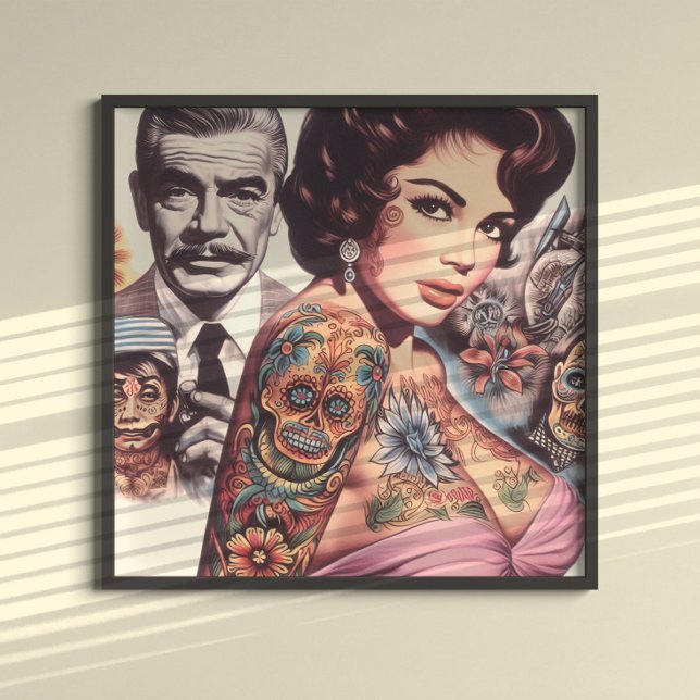 Poster Pin-up Tatouée Rétro (Créateur téléchargé)
