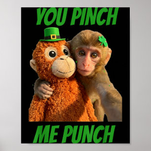Poster Pinch punch singe drôle selfie jour de la saint pa