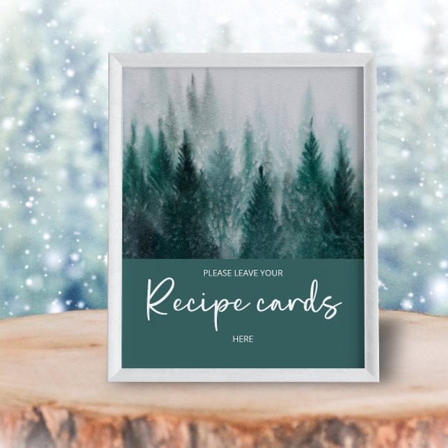 Poster Pine Tree Forest laissez votre carte de recette (Créateur téléchargé)